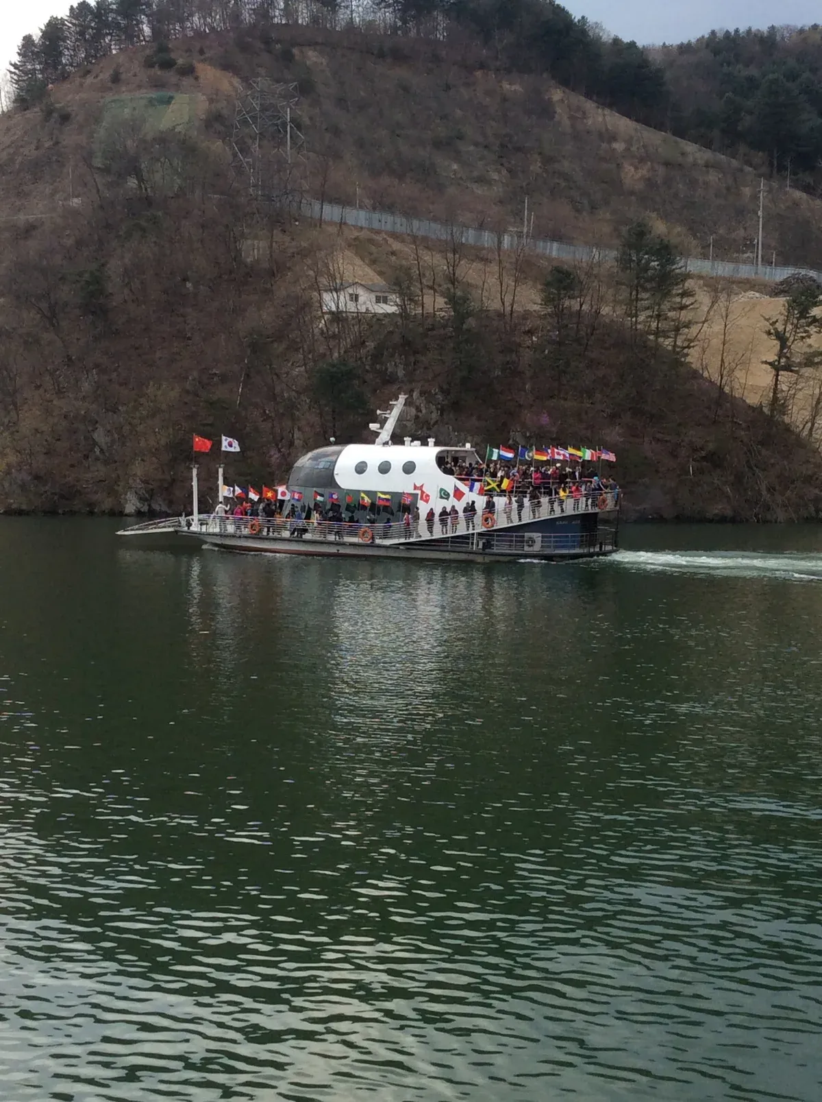 The ferry crossing to Nami Island from the Gapyeong wharf on a Nami Island tour from Seoul